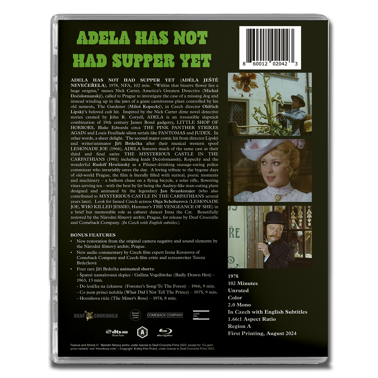 Adela Has Not Had Supper Yet Limited Edition Deaf Crocodile Blu-Ray [NEW] [SLIPCOVER]