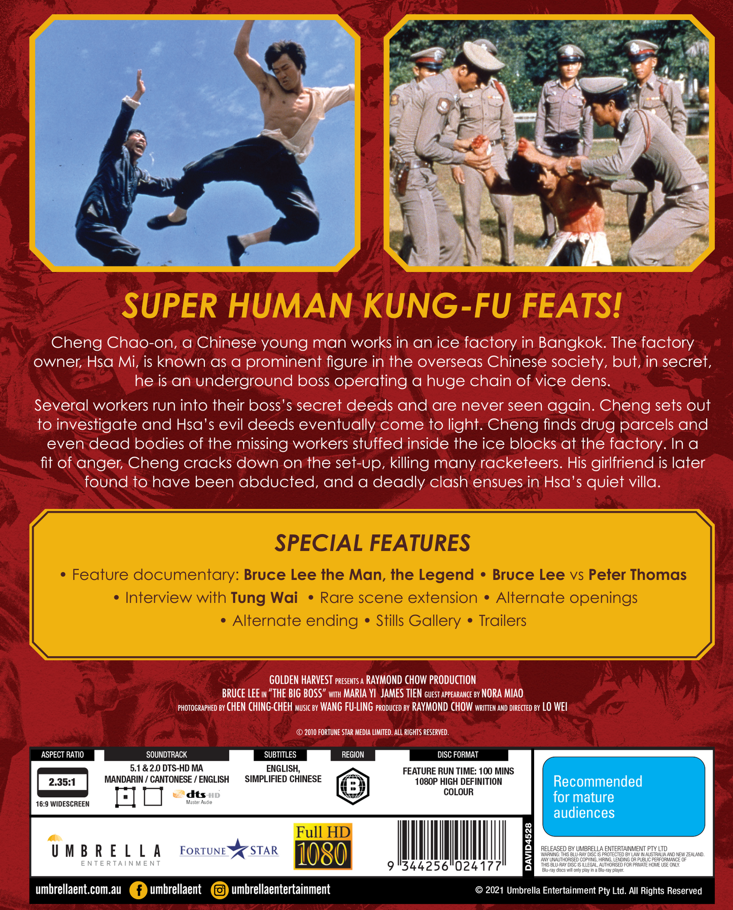 The Big Boss (1971) (Films Of Fury #1) Blu-Ray & Collector's Postcard