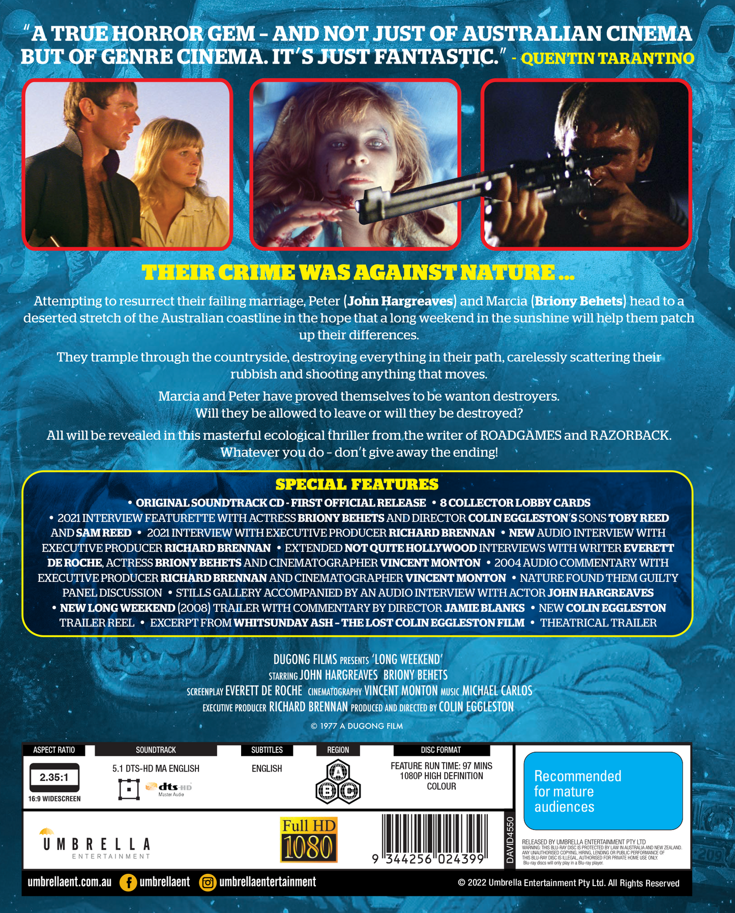 Long Weekend (1978) (Ozploitation Classics #12) Blu-Ray, Soundtrack CD, Collector's Cards