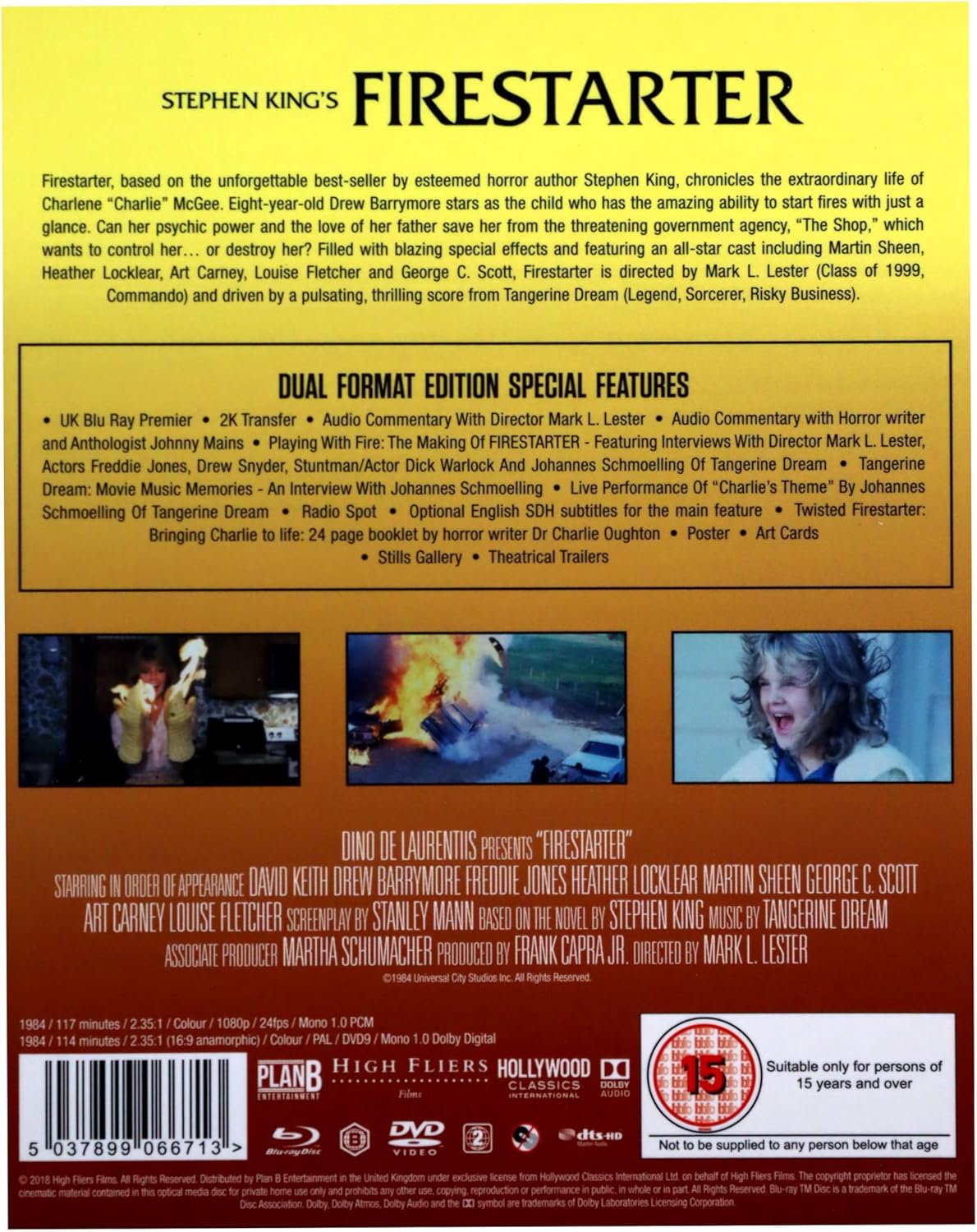 Firestarter Limited Edition Plan B Blu-Ray [NEW] [SLIPCOVER]