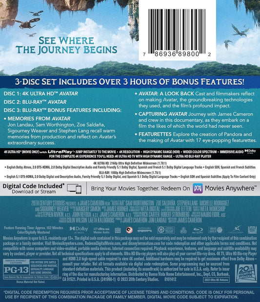 Avatar 20th Century 4K UHD/Blu-Ray [NEW] [SLIPCOVER]
