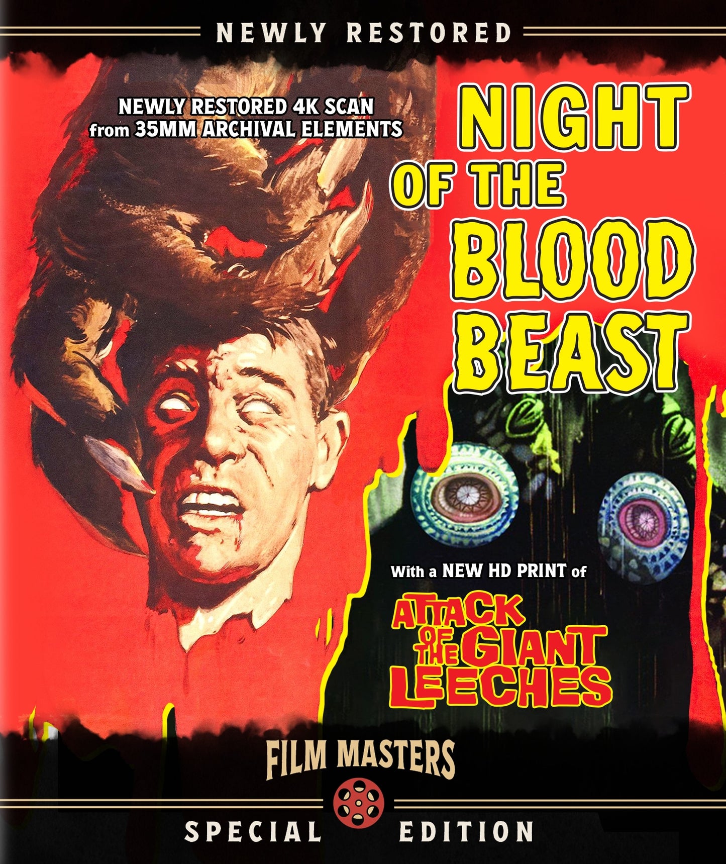 Night Of The Blood Beast + Attack Of The Giant Leeches Film Masters Blu-Ray [NEW]