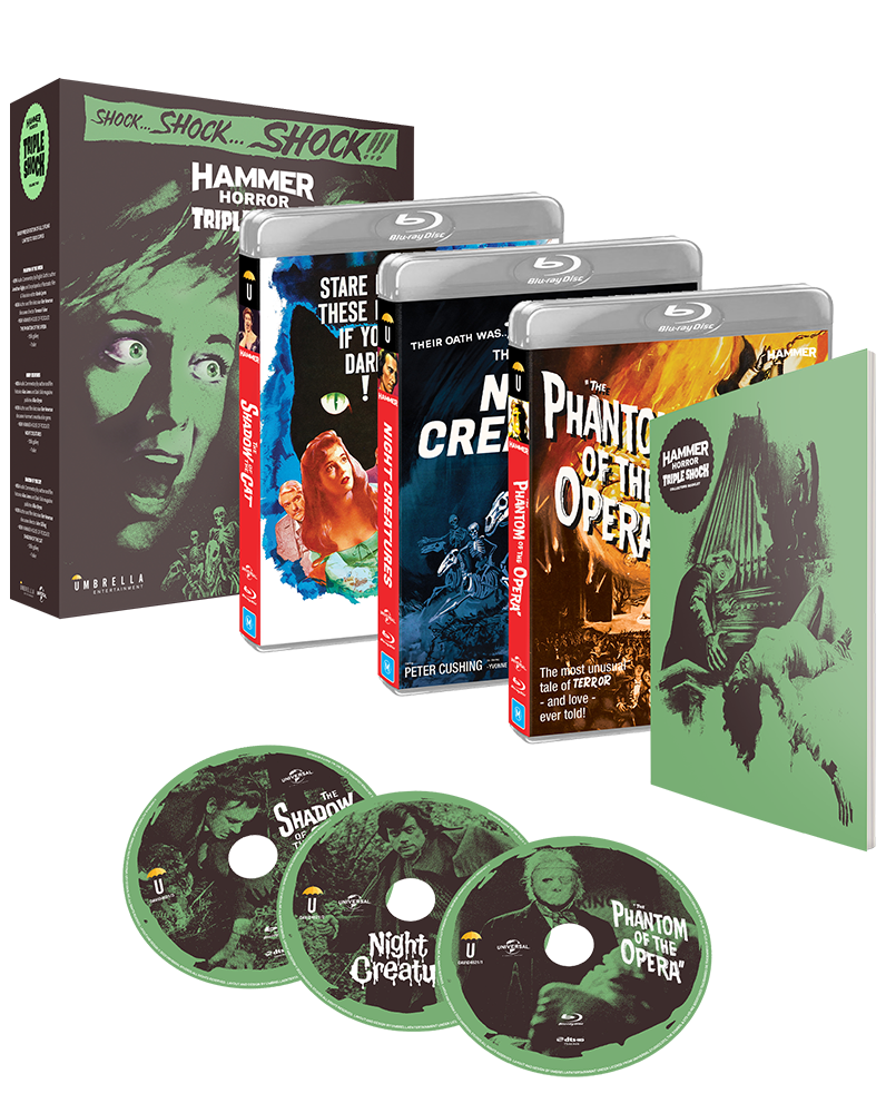 Hammer Horror Vol 2 Collector's Edition: Shadow Of The Cat + Night Creatures + Phantom Of The Opera (Blu-Ray +Posters +Poster Cards) (1961, 1962)