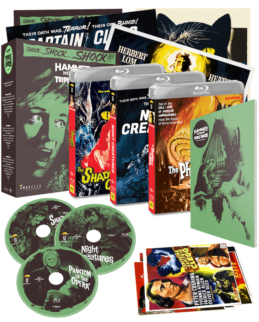 Hammer Horror Vol 2 Collector's Edition: Shadow Of The Cat + Night Creatures + Phantom Of The Opera (Blu-Ray +Posters +Poster Cards) (1961, 1962)