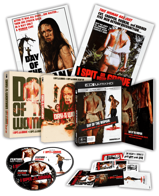 Day Of The Woman: I Spit On Your Grave + I Spit On Your Grave: Deja Vu (1978, 2019) 4K & Blu-ray Collector's Edition