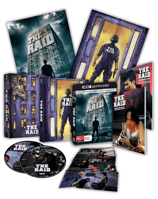 The Raid (2011) Collector's Edition  (UHD + Blu-ray +Graphic Novel +Book +Rigid case +Slipcase +Posters +Artcards)