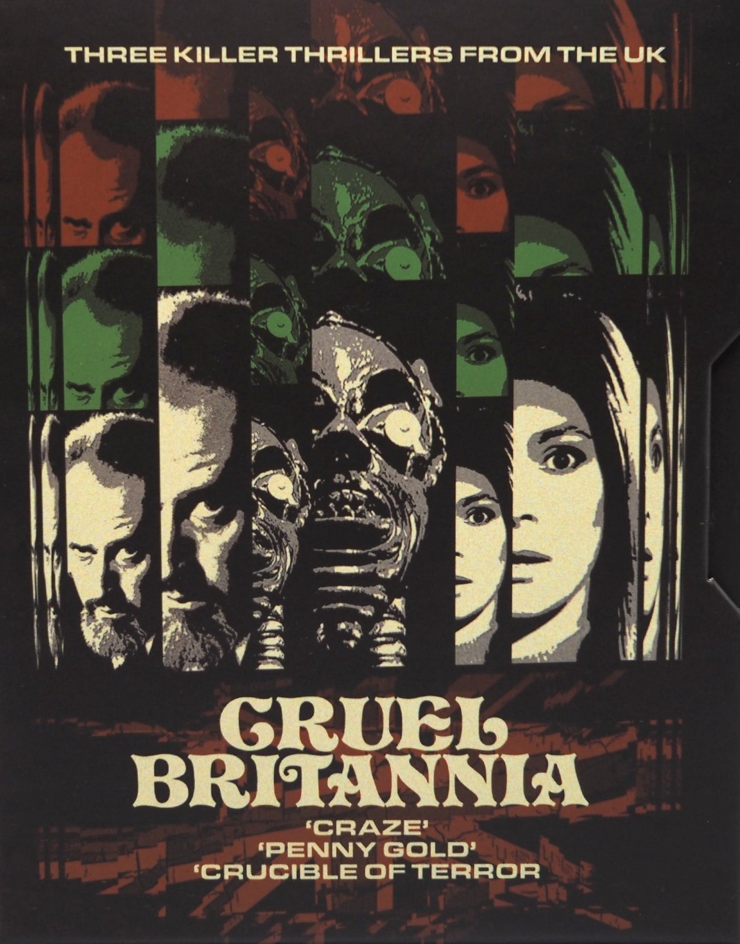 Cruel Britannia: Three Killer Thrillers From The UK Limited Edition Vinegar Syndrome Blu-Ray Box Set [NEW] [SLIPCOVER]