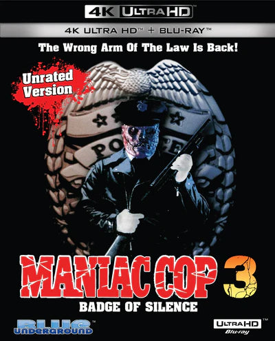 Maniac Cop 3: Badge of Silence Blue Underground 4K UHD/Blu-Ray [NEW] [SLIPCOVER]